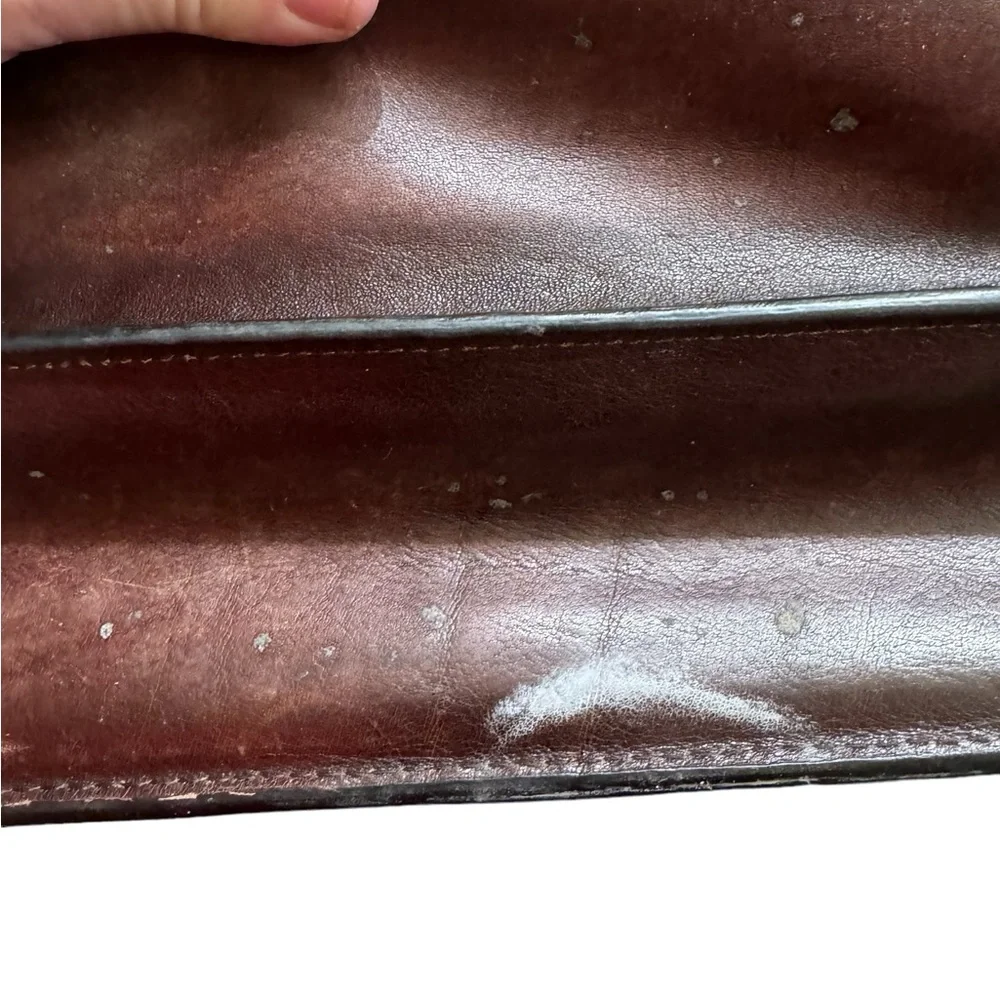 WORN Aged Brown High End WILSONS Leather Briefcase Lawyer Bag Pelle Studio